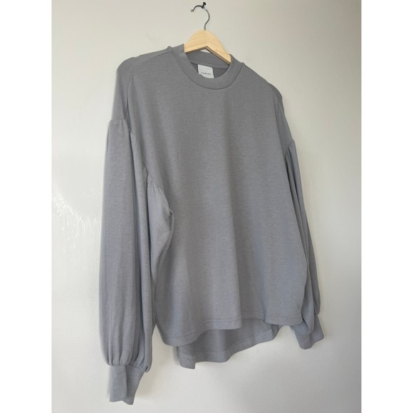NEW Varley Brannon Ribbed Crewneck Long Sleeve Pullover Gray Sweatshirt Top - Picture 4 of 10